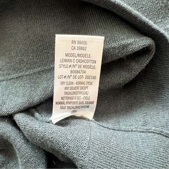 Theory Men’s Cashmere Cotton Blend Lightweight Sweater Teal Grey Size XL - Picture 6 of 6